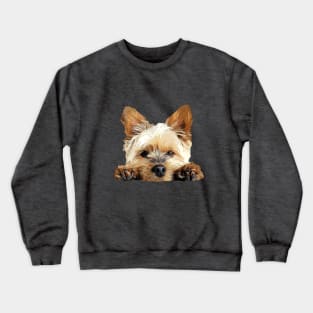 Yorkie Cuteness - Yorkshire Terrier Puppy Dog Paws Crewneck Sweatshirt